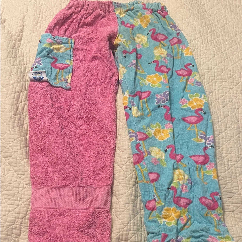 Kids Flamingo Print Swim Pajama Bottoms - Pink and Blue